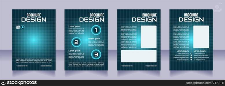 Remote access to medical care blank brochure design. Template set with copy space for text. Premade corporate reports collection. Editable 4 paper pages. Bebas Neue, Audiowide, Roboto Light fonts used. Remote access to medical care blank brochure design