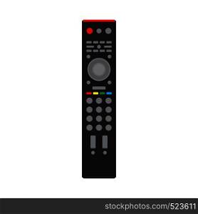 Remote control black TV equipment device communication sign media vector icon. Flat smart television program