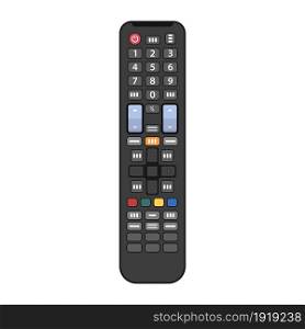 Remote control for TV or media center. Infrared controller symbol. Vector illustration in flat style. Remote control for TV or media center.