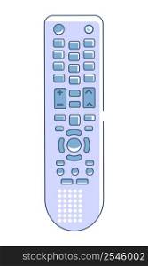 Remote control for tv semi flat color vector element. Full sized object on white. Switch channels at distance. Portable device simple cartoon style illustration for web graphic design and animation. Remote control for tv semi flat color vector element