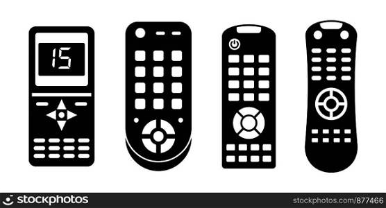 Remote control infrared icons set. Simple set of remote control infrared vector icons for web design on white background. Remote control infrared icons set, simple style