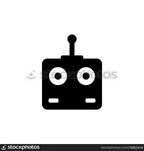 Remote Controller Car, Drone, Fly Toys. Flat Vector Icon illustration. Simple black symbol on white background. Remote Controller Car Drone Fly Toys sign design template for web and mobile UI element. Remote Controller Car, Drone, Fly Toys Flat Vector Icon