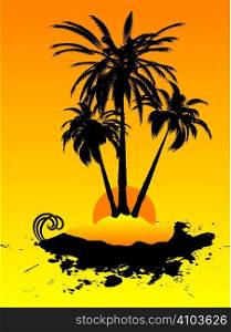 Remote deserted island illustration that is an ideal holiday destination