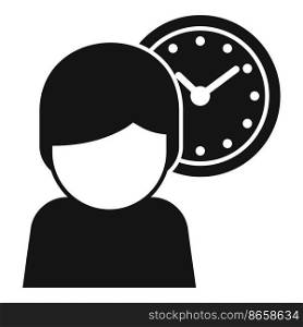 Remote hour clock icon simple vector. Office time. Home job. Remote hour clock icon simple vector. Office time
