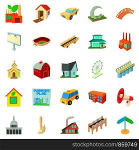 Remote location icons set. Cartoon set of 25 remote location vector icons for web isolated on white background. Remote location icons set, cartoon style