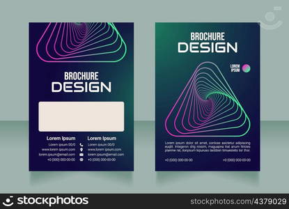 Remote organization blank brochure design. Template set with copy space for text. Premade corporate reports collection. Editable 2 paper pages. Bebas Neue, Audiowide, Roboto Light fonts used. Remote organization blank brochure design