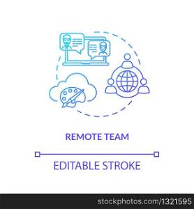 Remote team, distant work concept icon. Creative freelance idea thin line illustration. Designers coworking type, temporary hiring, project work. Vector isolated outline RGB color drawing