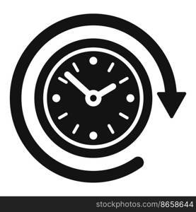 Remote time icon simple vector. Office work. Clock hour. Remote time icon simple vector. Office work