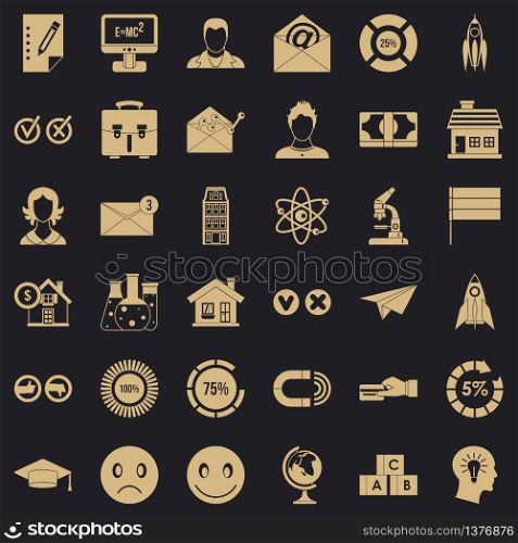 Remote training icons set. Simple style of 36 remote training vector icons for web for any design. Remote training icons set, simple style