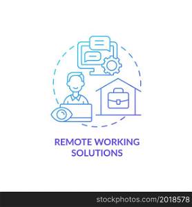 Remote working solutions blue gradient concept icon. Distant job. Track productivity at home. Employee monitoring abstract idea thin line illustration. Vector isolated outline color drawing. Remote working solutions blue gradient concept icon