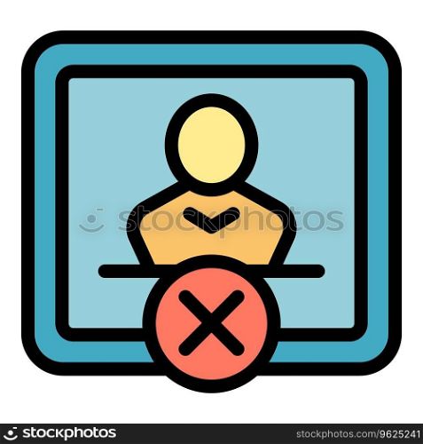 Remove avatar icon outline vector. Social account. Computer mobile color flat. Remove avatar icon vector flat