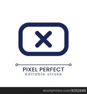 Remove background pixel perfect linear ui icon. Unwanted subject in footage. Video editor online. GUI, UX design. Outline isolated user interface element for app and web. Editable stroke. Remove background pixel perfect linear ui icon