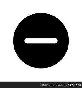 Remove button black glyph ui icon. Decrease volume. Collapsible content. Toolbar. User interface design. Silhouette symbol on white space. Solid pictogram for web, mobile. Isolated vector illustration. Remove button black glyph ui icon