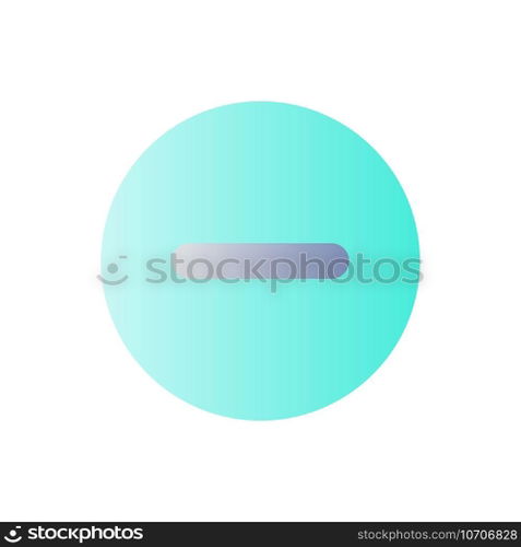 Remove button flat gradient color ui icon. Decrease volume. Collapsible content. Toolbar control. Simple filled pictogram. GUI, UX design for mobile application. Vector isolated RGB illustration. Remove button flat gradient color ui icon