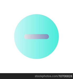 Remove button flat gradient color ui icon. Decrease volume. Collapsible content. Toolbar control. Simple filled pictogram. GUI, UX design for mobile application. Vector isolated RGB illustration. Remove button flat gradient color ui icon