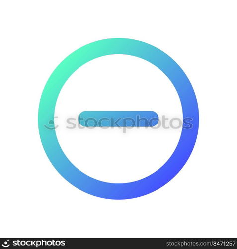 Remove button pixel perfect gradient linear ui icon. Decrease volume. Collapsible content. Toolbar. Line color user interface symbol. Modern style pictogram. Vector isolated outline illustration. Remove button pixel perfect gradient linear ui icon