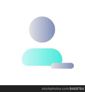 Remove contact flat gradient color ui icon. Delete unwanted user. Address book. Manage content. Simple filled pictogram. GUI, UX design for mobile application. Vector isolated RGB illustration. Remove contact flat gradient color ui icon