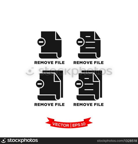 remove file icon in trendy flat style, file icon, document vector icon