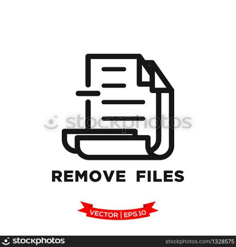 remove file icon in trendy flat style, file icon, document vector icon