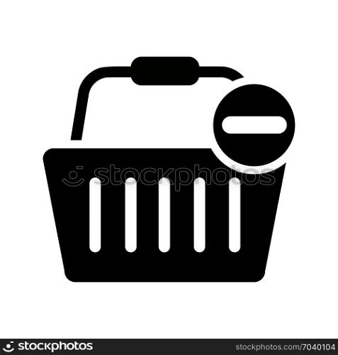 Remove from basket, icon on isolated background