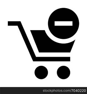 Remove from cart, icon on isolated background