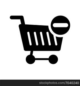 Remove from cart, icon on isolated background