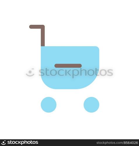 Remove item from shopping cart flat color ui icon. Delete purchase request. Online marketplace. Simple filled element for mobile app. Colorful solid pictogram. Vector isolated RGB illustration. Remove item from shopping cart flat color ui icon