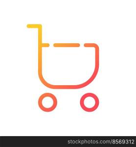 Remove item from shopping cart pixel perfect gradient linear ui icon. Delete purchase. E commerce. Line color user interface symbol. Modern style pictogram. Vector isolated outline illustration. Remove item from shopping cart pixel perfect gradient linear ui icon
