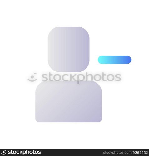 Remove user pixel perfect flat gradient two-color ui icon. Unfriend and ban online. Social media. Simple filled pictogram. GUI, UX design for mobile application. Vector isolated RGB illustration. Remove user pixel perfect flat gradient two-color ui icon