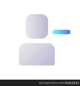 Remove user pixel perfect flat gradient two-color ui icon. Unfriend and ban online. Social media. Simple filled pictogram. GUI, UX design for mobile application. Vector isolated RGB illustration. Remove user pixel perfect flat gradient two-color ui icon