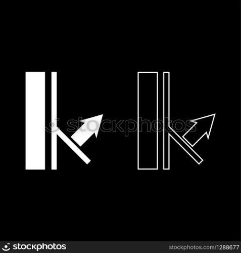 Removed moistened Designation on the wallpaper symbol icon outline set white color vector illustration flat style simple image. Removed moistened Designation on the wallpaper symbol icon outline set white color vector illustration flat style image