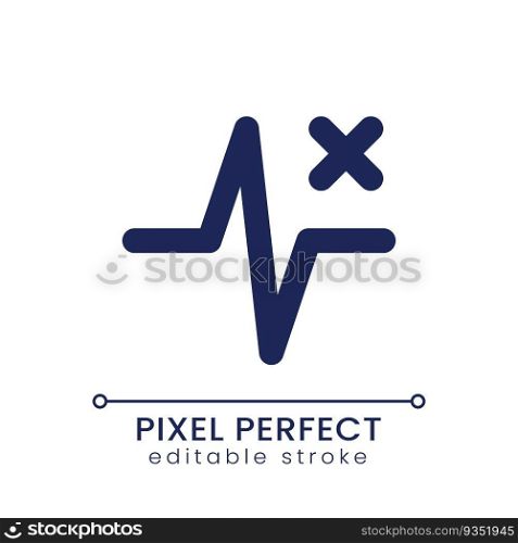 Removed pulse animation pixel perfect linear ui icon. Delete heartbeat effect from footage. Video editor tool. GUI, UX design. Outline isolated user interface element for app and web. Editable stroke. Removed pulse animation pixel perfect linear ui icon