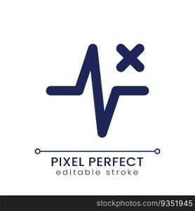 Removed pulse animation pixel perfect linear ui icon. Delete heartbeat effect from footage. Video editor tool. GUI, UX design. Outline isolated user interface element for app and web. Editable stroke. Removed pulse animation pixel perfect linear ui icon