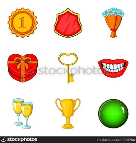 Remuneration icons set. Cartoon set of 9 remuneration vector icons for web isolated on white background. Remuneration icons set, cartoon style