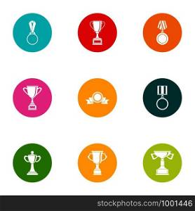 Remuneration icons set. Flat set of 9 remuneration vector icons for web isolated on white background. Remuneration icons set, flat style