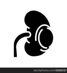 renal cyst glyph icon vector. renal cyst sign. isolated contour symbol black illustration. renal cyst glyph icon vector illustration