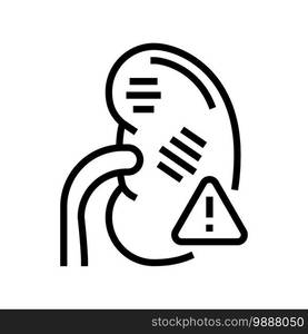 renal failure line icon vector. renal failure sign. isolated contour symbol black illustration. renal failure line icon vector illustration