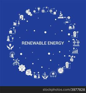 Renewable Energy Icon Set. Infographic Vector Template