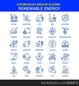Renewable Energy Icons - Futuro Blue 25 Icon pack