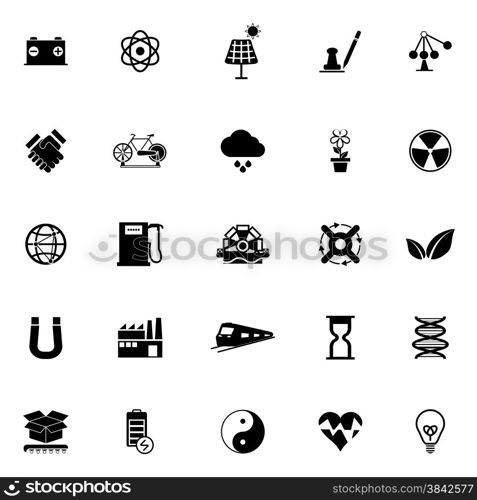 Renewable energy icons on white background, stock vector