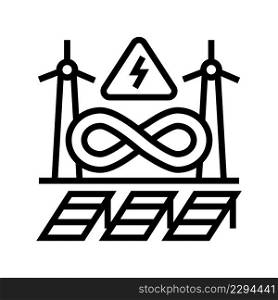 renewable energy line icon vector. renewable energy sign. isolated contour symbol black illustration. renewable energy line icon vector illustration