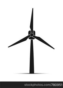 Renewable energy, wind turbine icon, simple flat design
