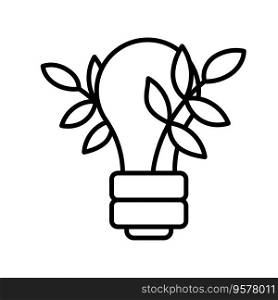 Renewable green energy. production sustainable electricity. Future technology icon with protect eco green concept vector illustration outline. carbon emission net zero neutral.. Renewable green energy. production sustainable electricity. Future technology icon with protect eco green concept vector illustration outline. carbon emission net zero neutral