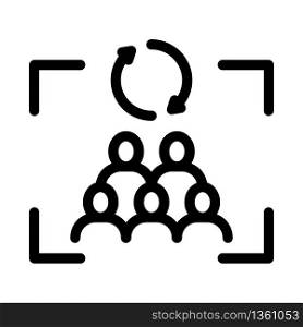 renewal of group of people icon vector. renewal of group of people sign. isolated contour symbol illustration. renewal of group of people icon vector outline illustration