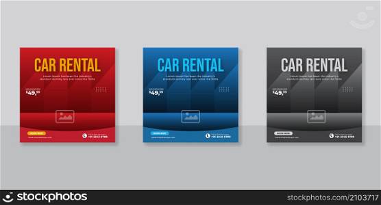 Rent a car banner social media post template