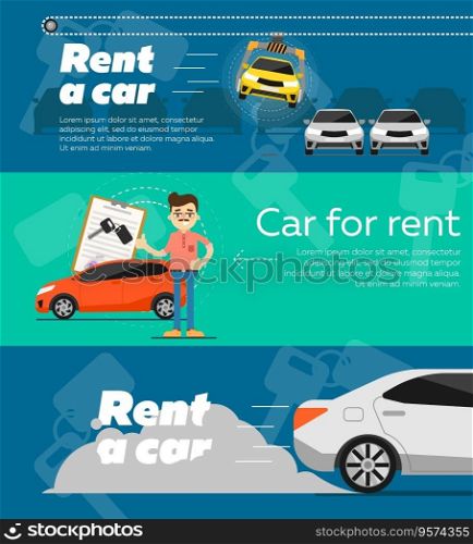 Rental car banners vector image