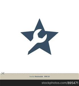 Repair Blue Star Logo Template Illustration Design. Vector EPS 10.