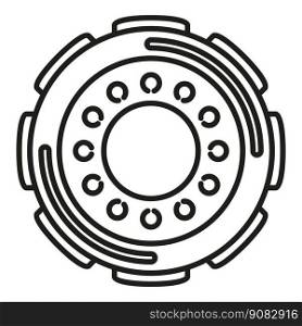 Repair clutch icon outline vector. Car disk. Automobile brake. Repair clutch icon outline vector. Car disk