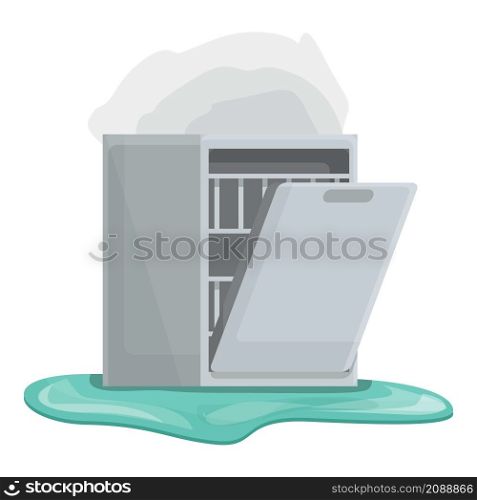 Repair dishwasher icon cartoon vector. Broken machine. Kitchen household. Repair dishwasher icon cartoon vector. Broken machine