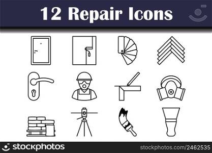 Repair Icon Set. Bold outline design with editable stroke width. Vector Illustration.